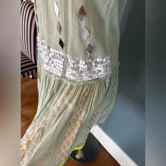 Free People Limited Edition holiday fairy Mirror Sequin slip Dress xs / s - Picture 5 of 6